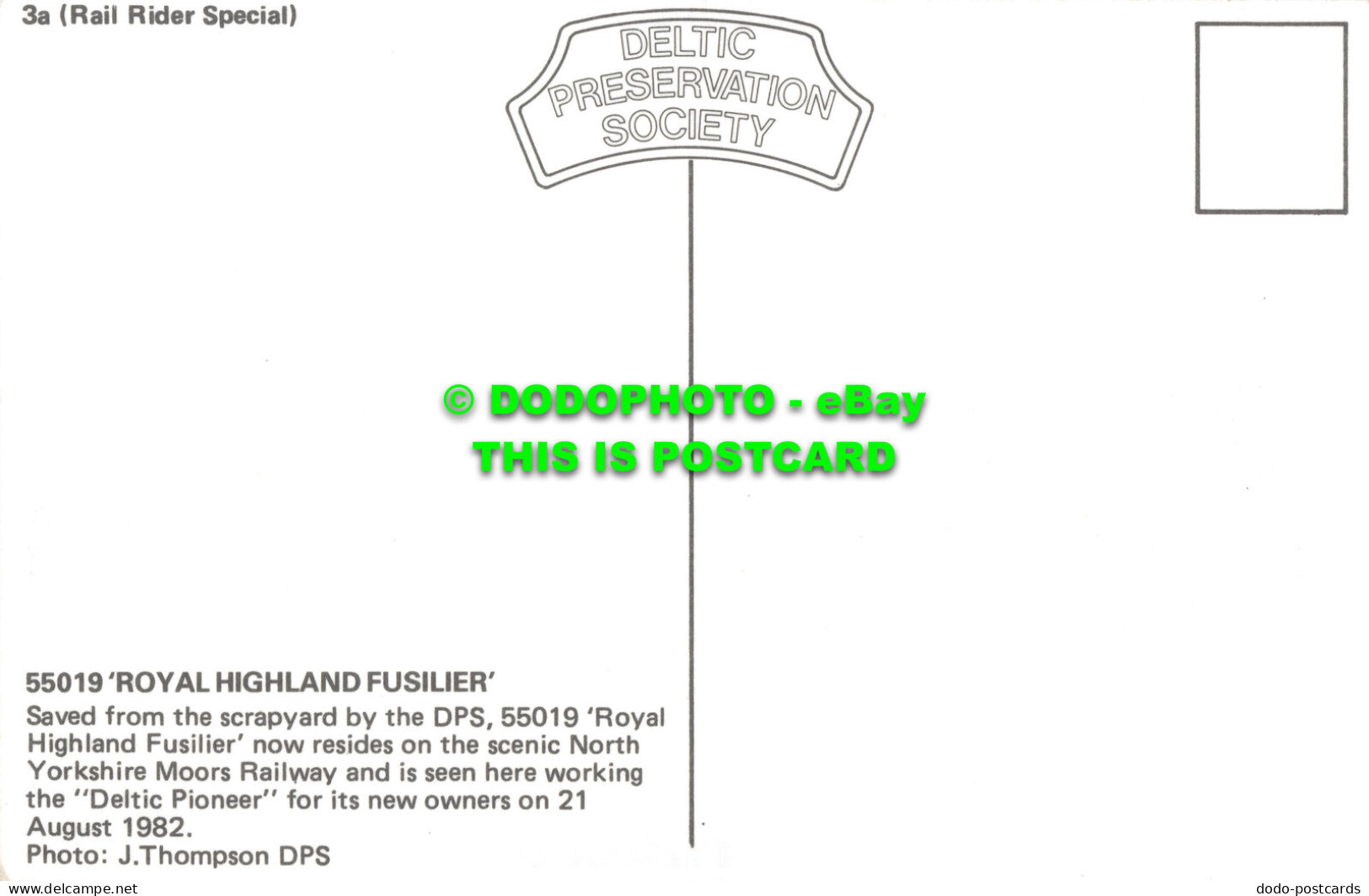 R519547 Rail Riders. 55019. Royal Highland Fusilier. Saved From The Scrapyard By - Mondo