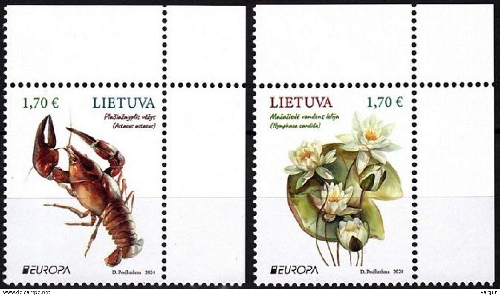 LITHUANIA 2024-03 EUROPA: Underwater Flora And Fauna. CORNER, MNH - 2024