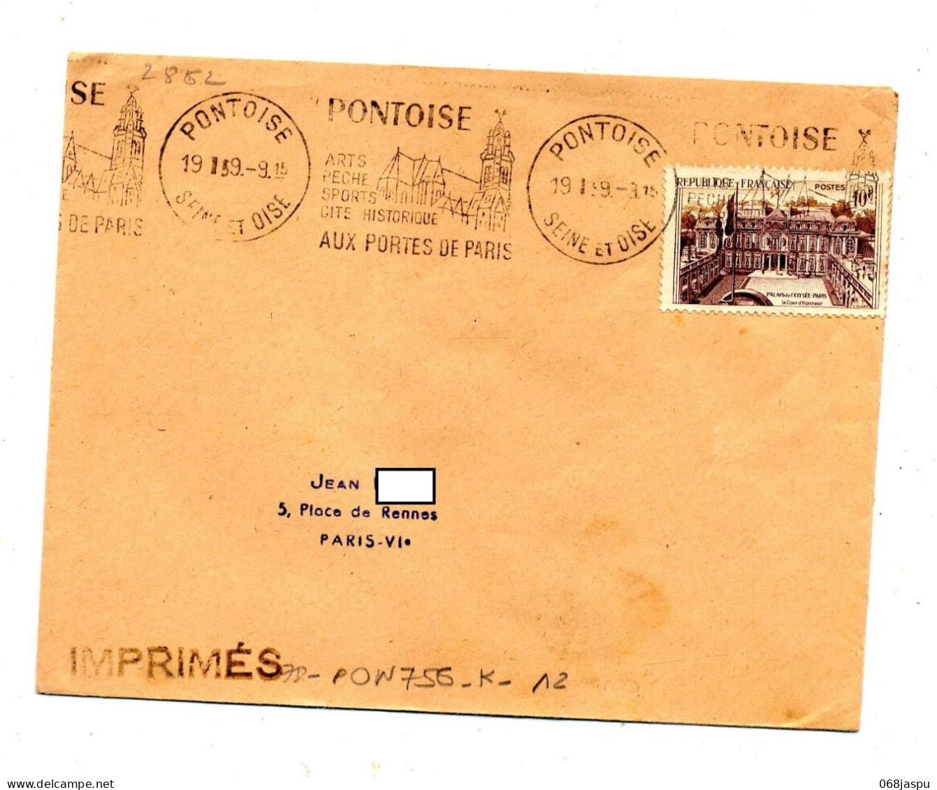 Lettre  Flamme Pontoise Art Pêche Histoire  Curiosite Date - Mechanical Postmarks (Advertisement)