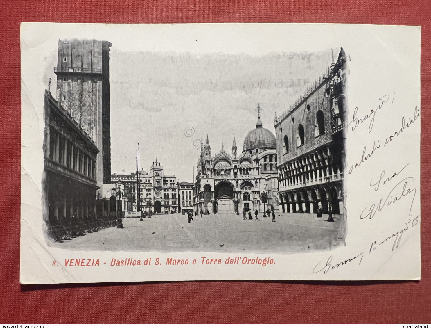 Cartolina - Venezia - Basilica Di S. Marco E Torre Dell'Orologio - 1900 Ca. - Venezia