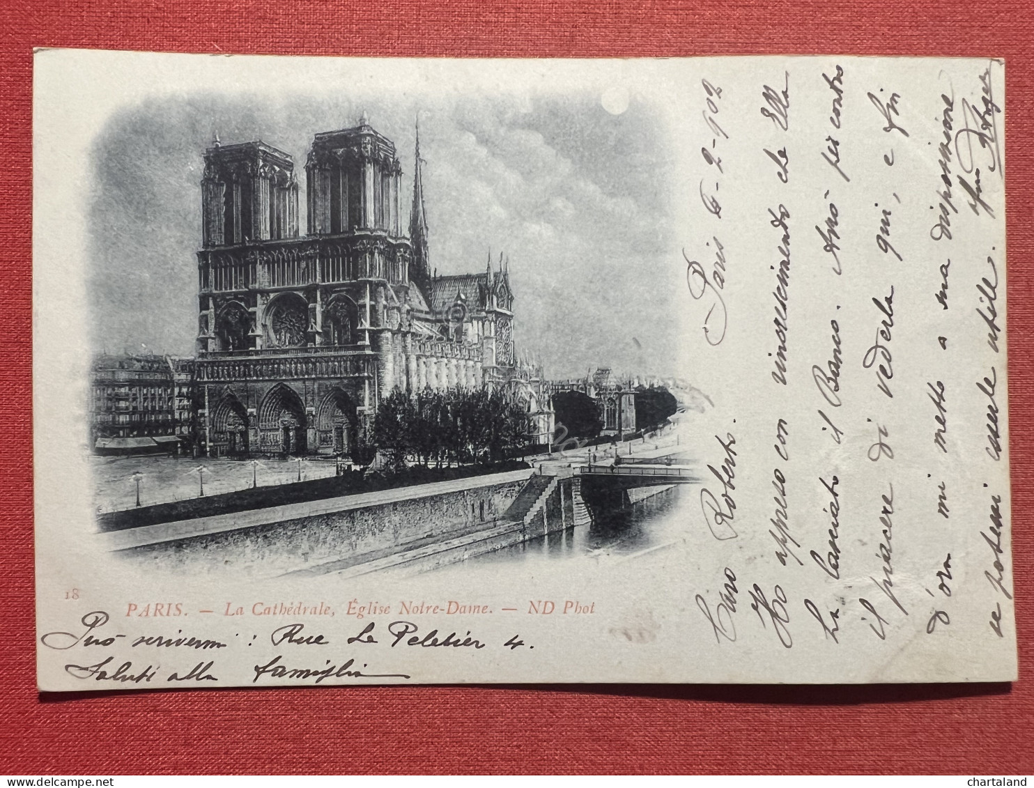 Cartolina - Paris - La Cathédrale, Eglise Notre-Dame - 1902 - Unclassified