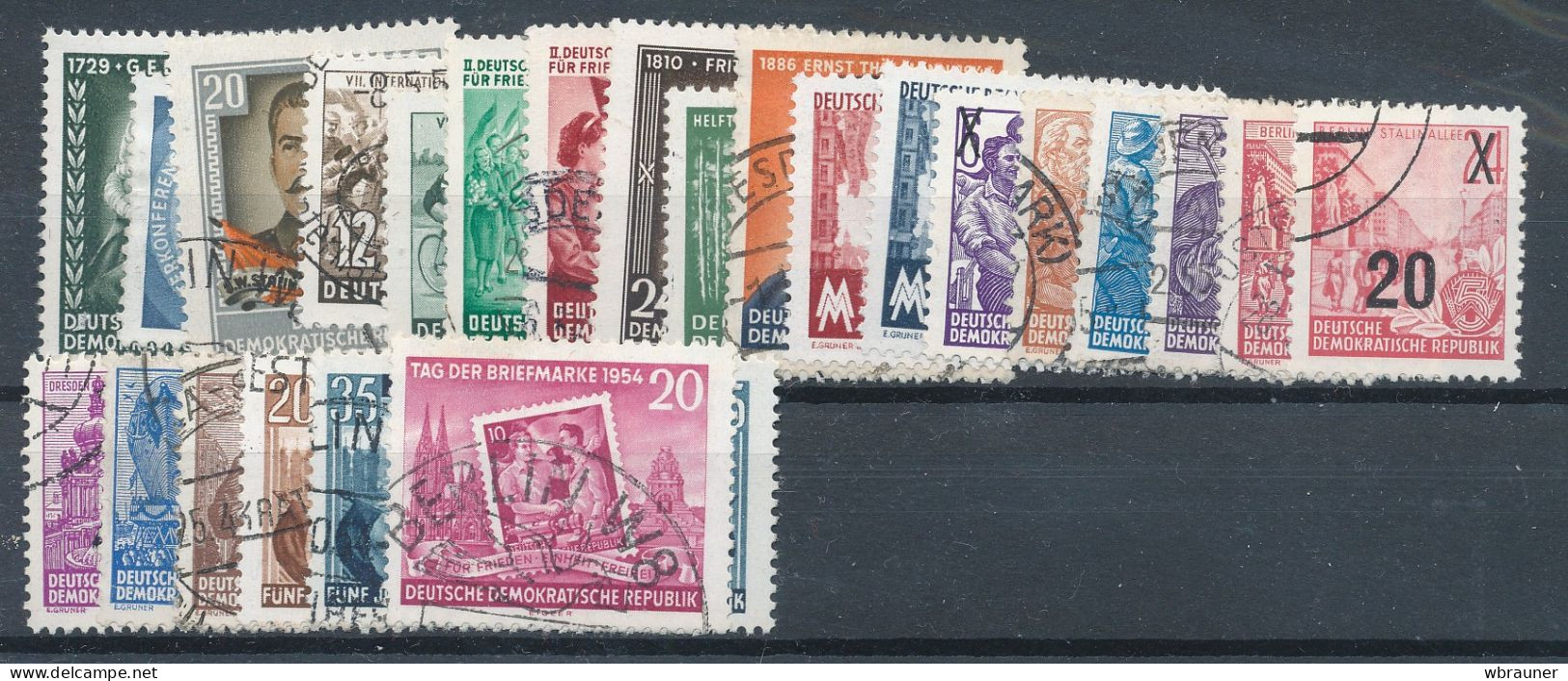 DDR Jahrgang 1954 Gestempelt Ohne Block Komplett Mi. 25,- - Used Stamps