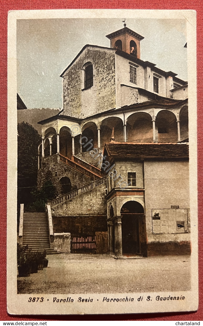 Cartolina - Varallo Sesia - Parrocchia Di S. Gaudenzio - 1932 - Vercelli