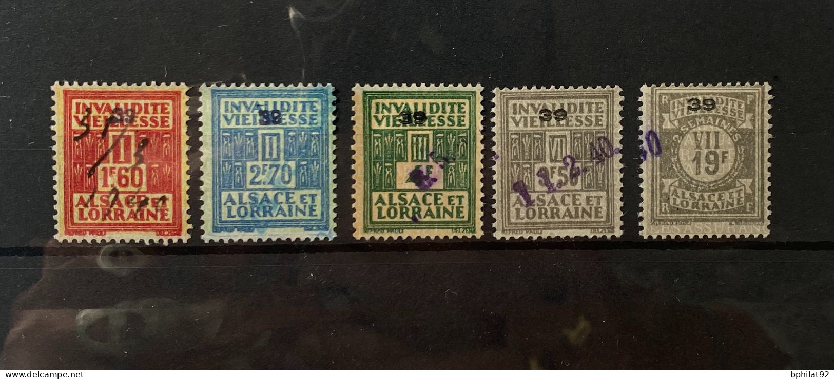 !!! ALSACE LORRAINE, TIMBRES FISCAUX INVALIDITÉ SÉRIE 147/51 OBLITÉRÉ - Used Stamps