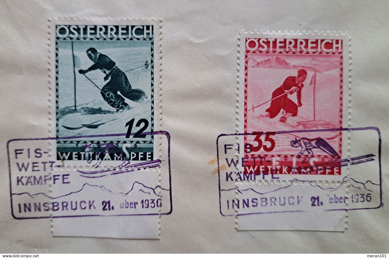 Österreich 1936, FIS Mi 623-26 Blankobrief Sonderstempel - Cartas & Documentos