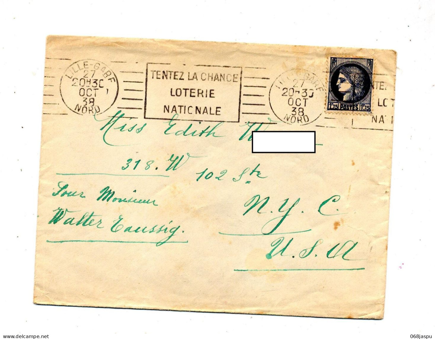 Lettre  Flamme Lille Loterie Sur Ceres - Mechanical Postmarks (Advertisement)