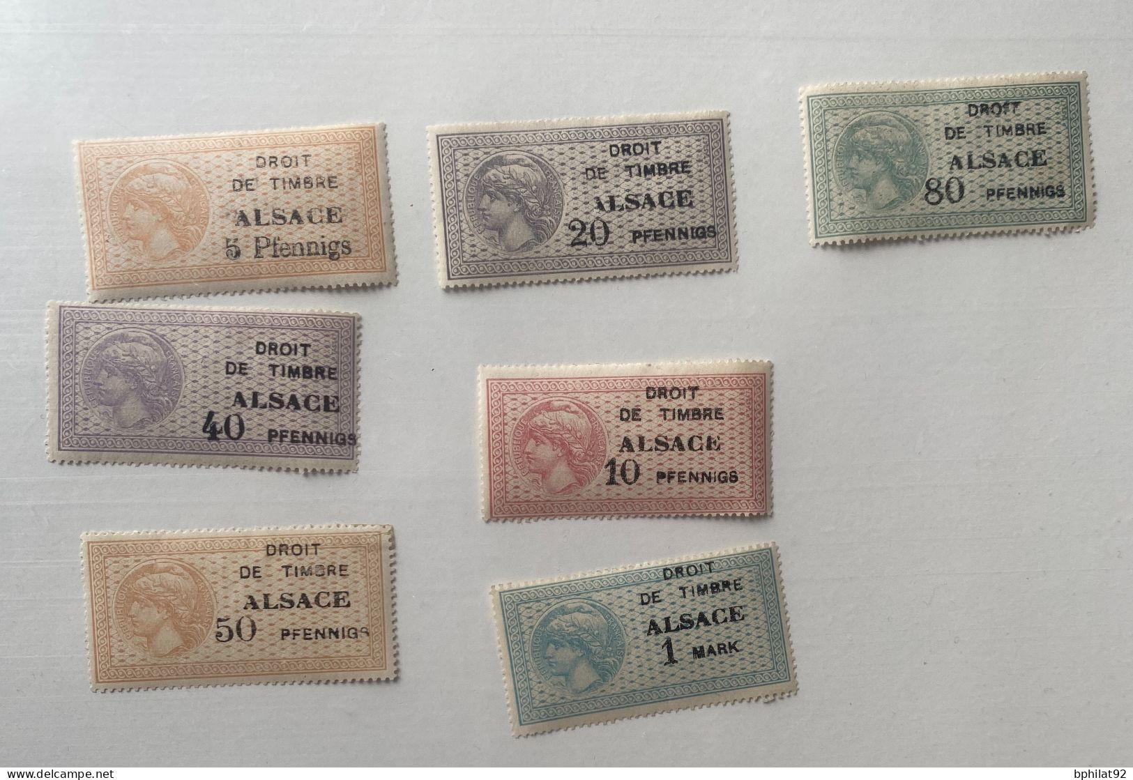 !!! ALSACE LORRAINE, TIMBRES FISCAUX N°171/177, DENTELURE IRRÉGULIÈRE - Unused Stamps