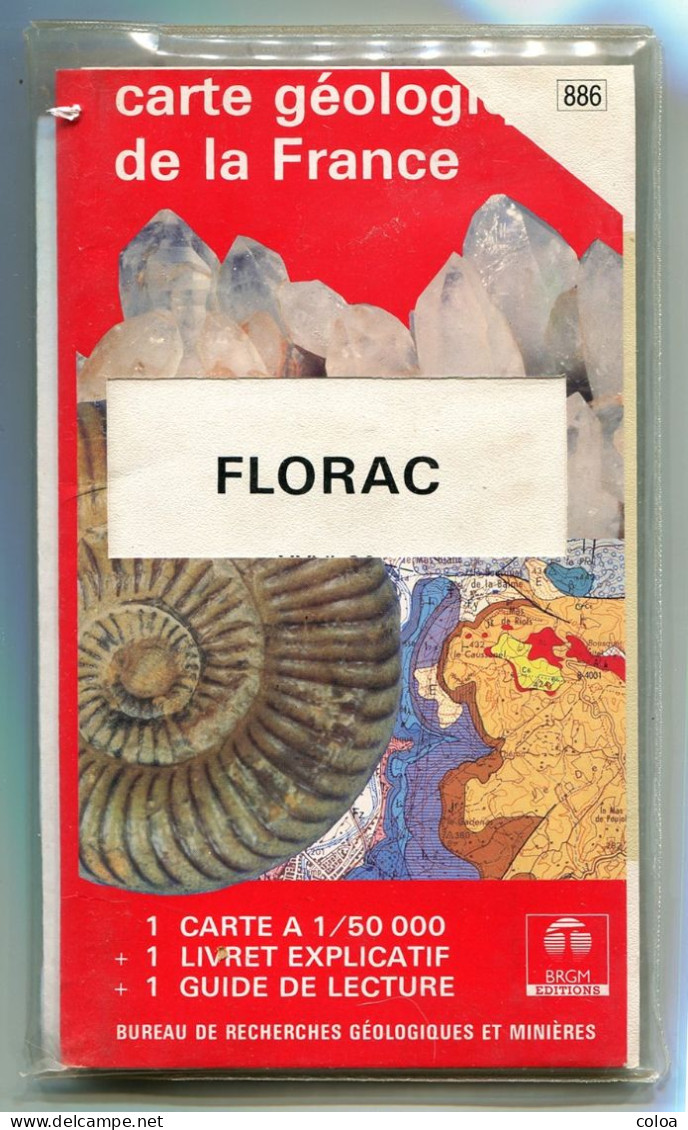 BRGM Carte Géologique De La France Au 1/50.000° FLORAC 1987 - Cartes Géographiques