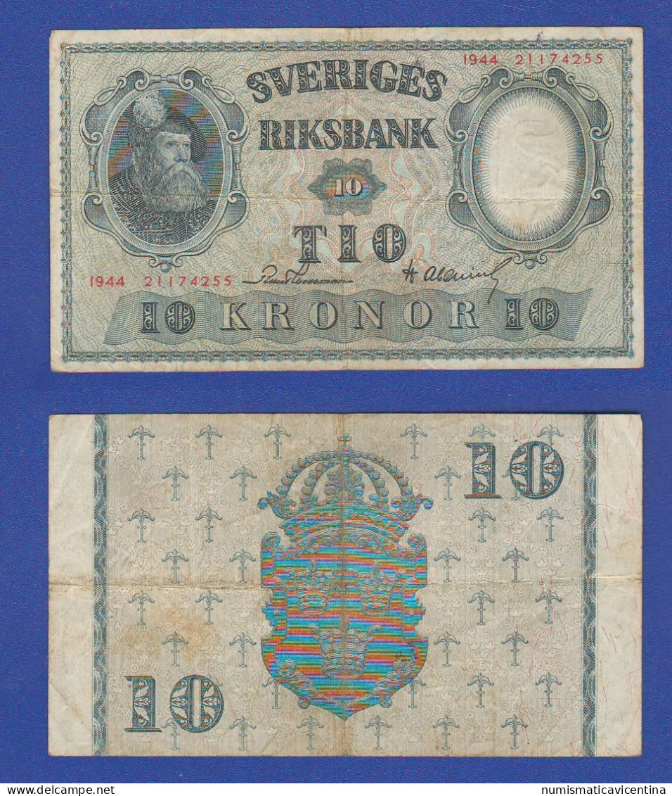 Svezia 10 Corone Krone Kronor 1944 Suède Sweden 10 Corone 1944 Suecia - Schweden