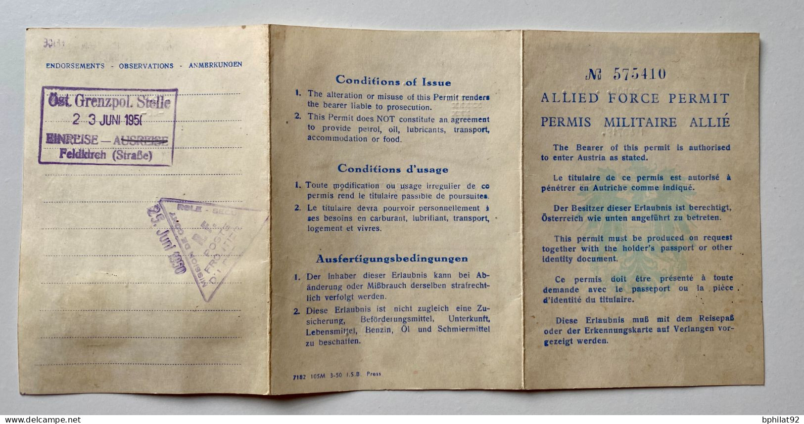 !!! FRANCE, 2 COMPLÉMENTS : VIGNETTES FISCALES POUR PERMIS DE CONDUIRE EN ALLEMAGNE 1950 - Lettres & Documents