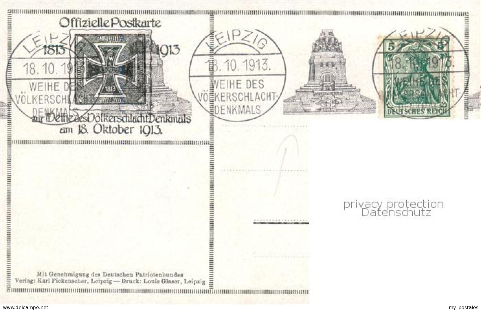 73851759 Leipzig Voelkerschlachtdenkmal Kuenstlerkarte Offizielle Postkarte Stem - Leipzig