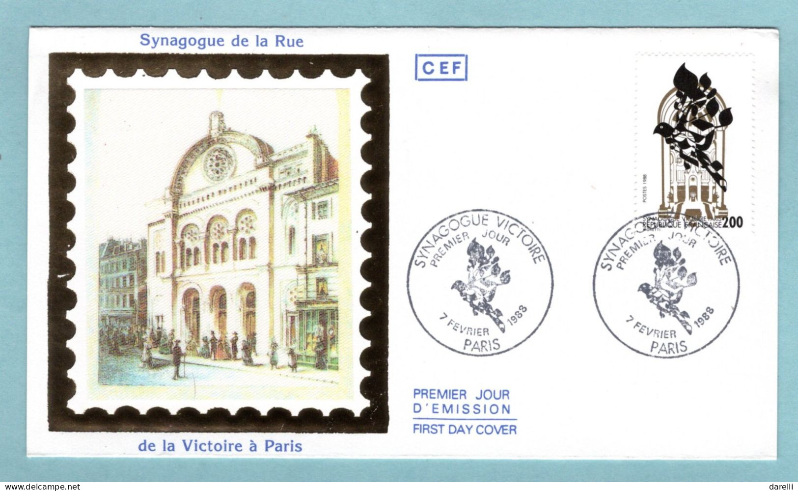 FDC France 1988 - Grande Synagogue De La Victoire - YT 2516 - Paris - 1980-1989