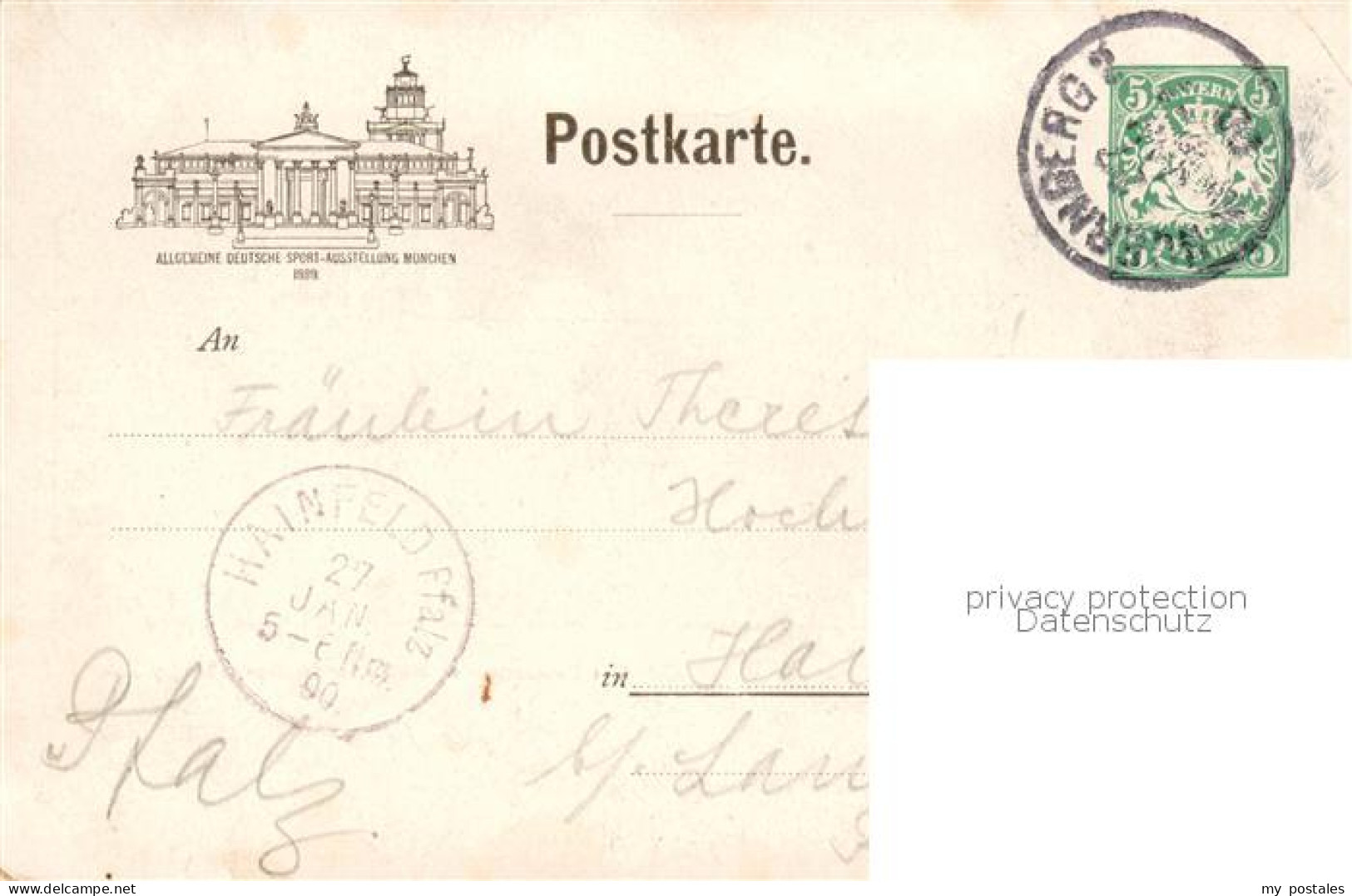 73851752 Muenchen Allgemeine Deutsche Sportausstellung 1899 Kuenstlerkarte Offiz - München