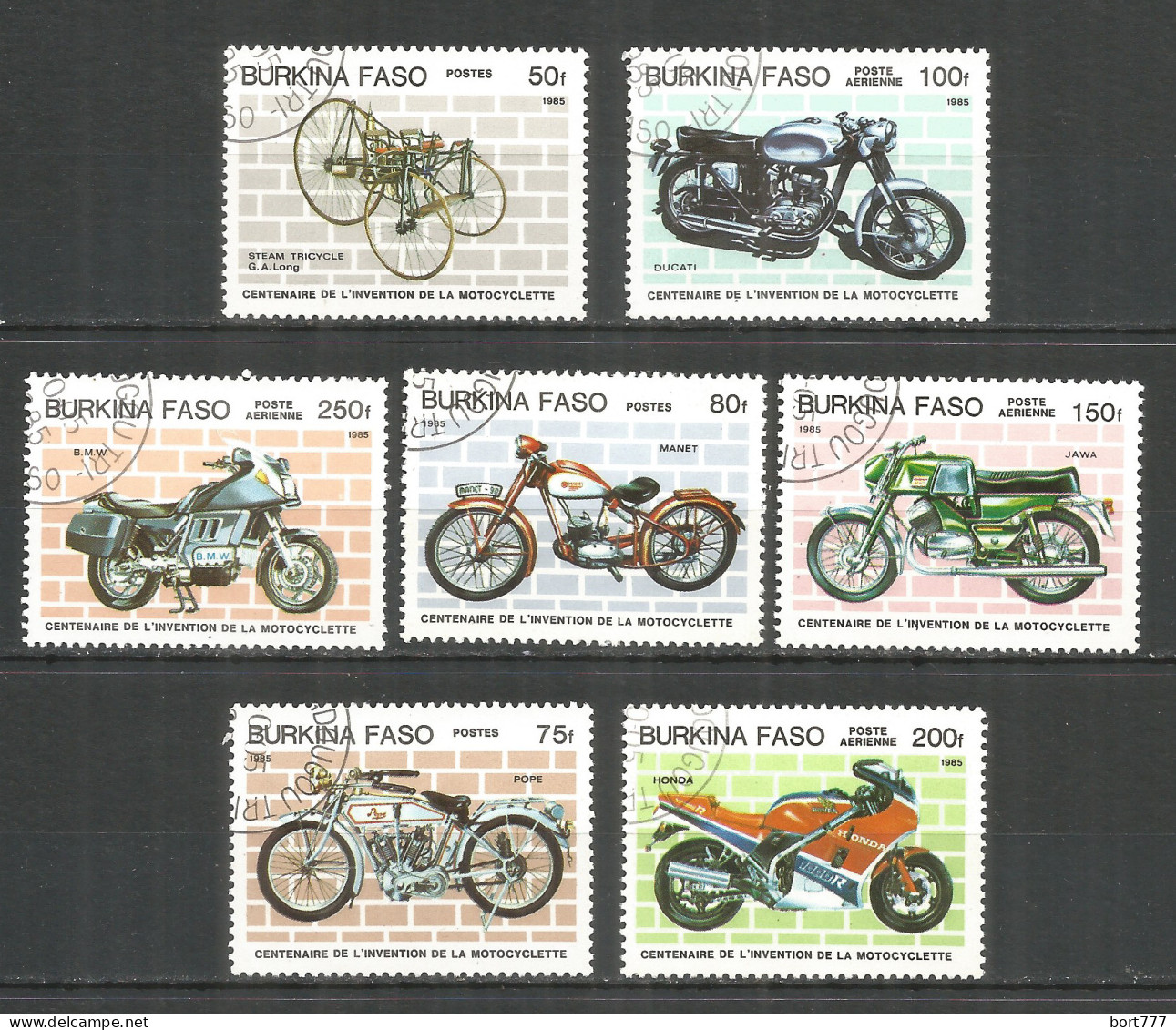 Burkina Faso 1985 Used Stamps Set Motorcycle Bike - Burkina Faso (1984-...)