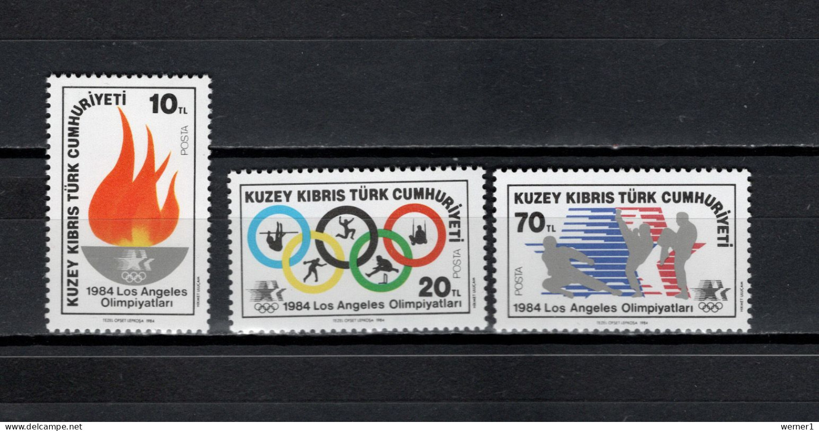 Turkish Cyprus 1984 Olympic Games Los Angeles Set Of 3 MNH - Zomer 1984: Los Angeles