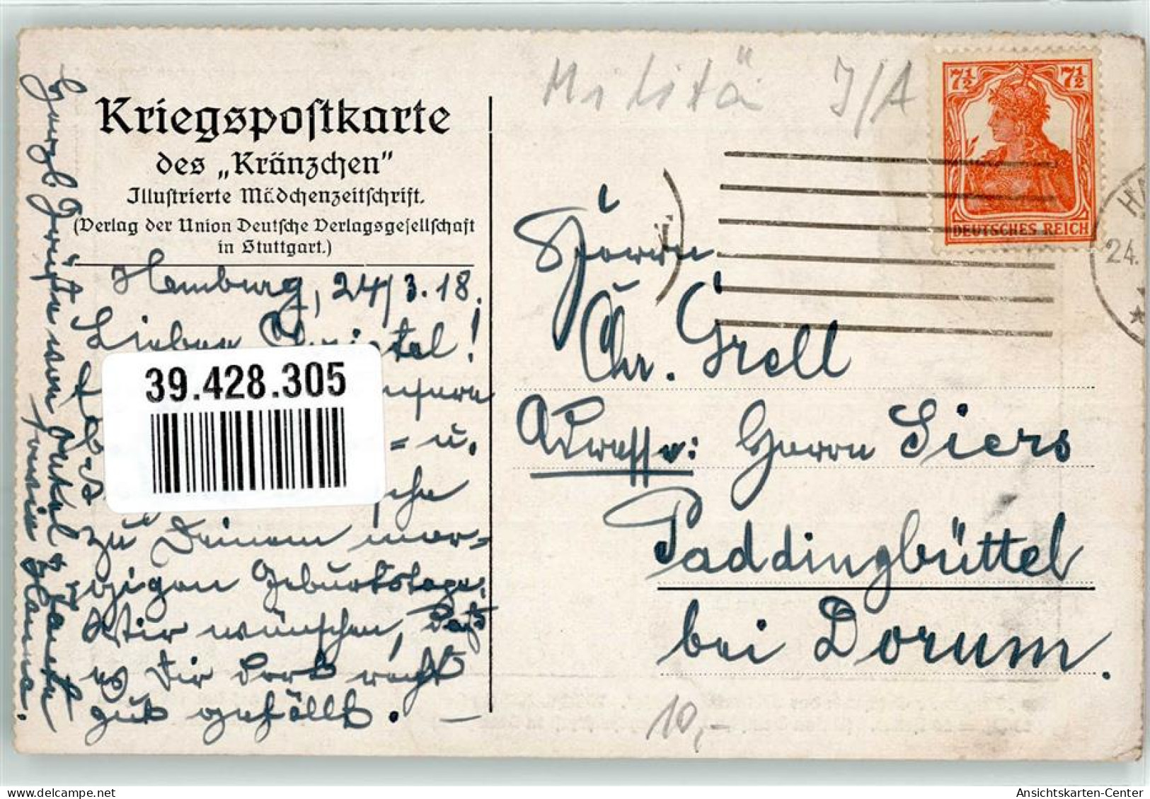 39428305 - Kraft Auf Der Fahrt Zum Kriegsschauplatz Kriegspostkarte Des Kraenzchens - Guerre 1914-18