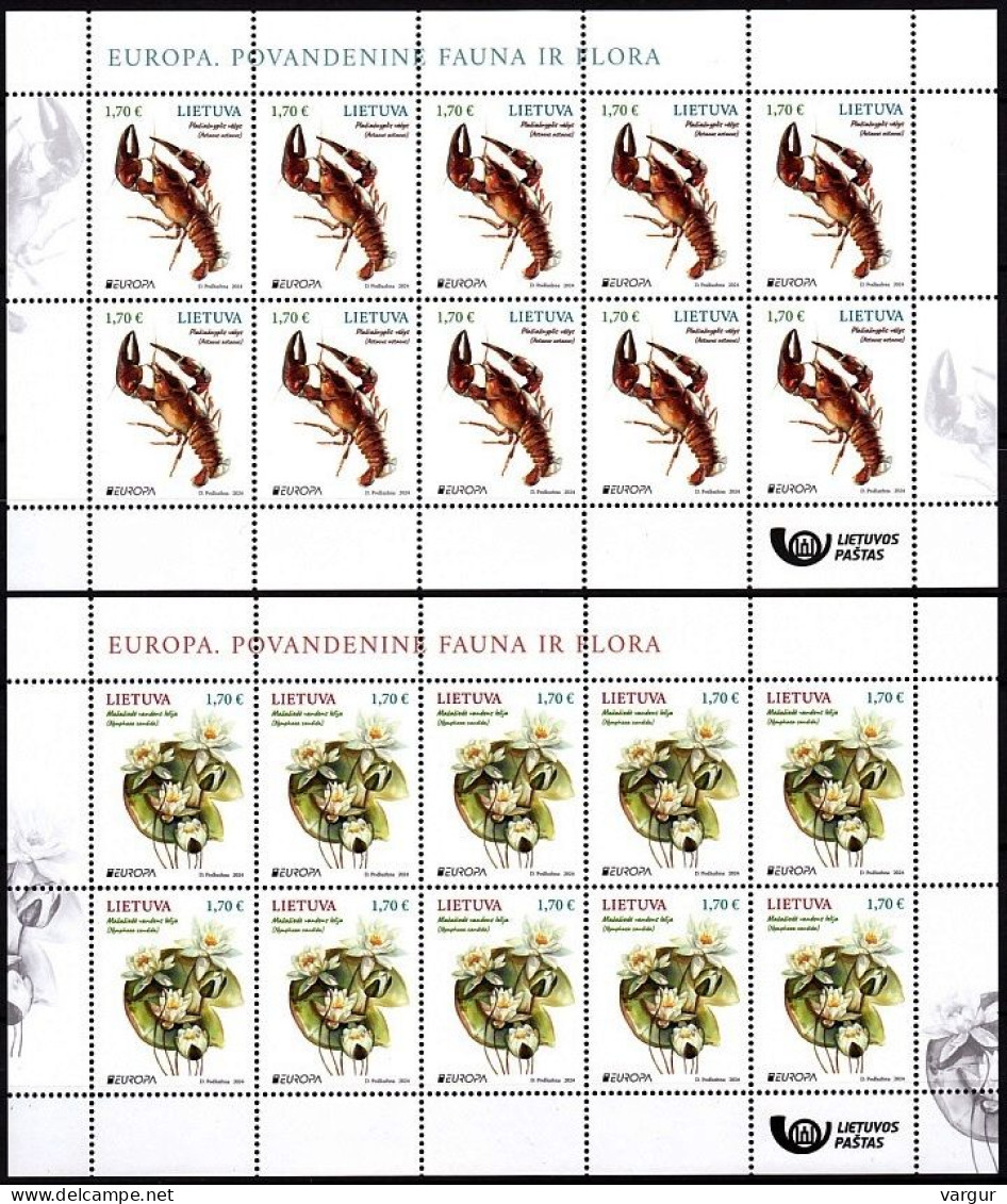 LITHUANIA 2024-03 EUROPA: Underwater Flora And Fauna. MINI-SHEETS, MNH - 2024