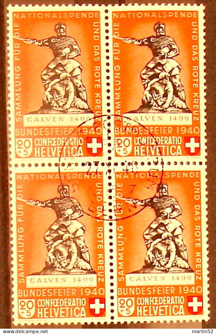 Schweiz Suisse 1940: "Calven 1499" HELLROT ROUGE-CLAIR Zu 5c Mi 366a Yv 351a ⊙ POSTMUSEUM 27.XI.40 BERN (Zu CHF 240.00) - Usados