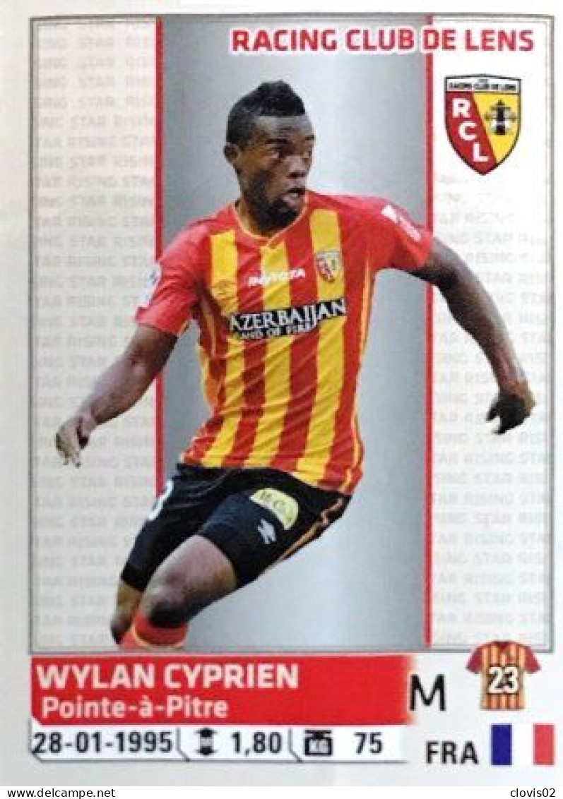 143 Wylan Cyprien - RC Lens - Panini France Foot 2014-2015 Sticker Vignette - Franse Uitgave