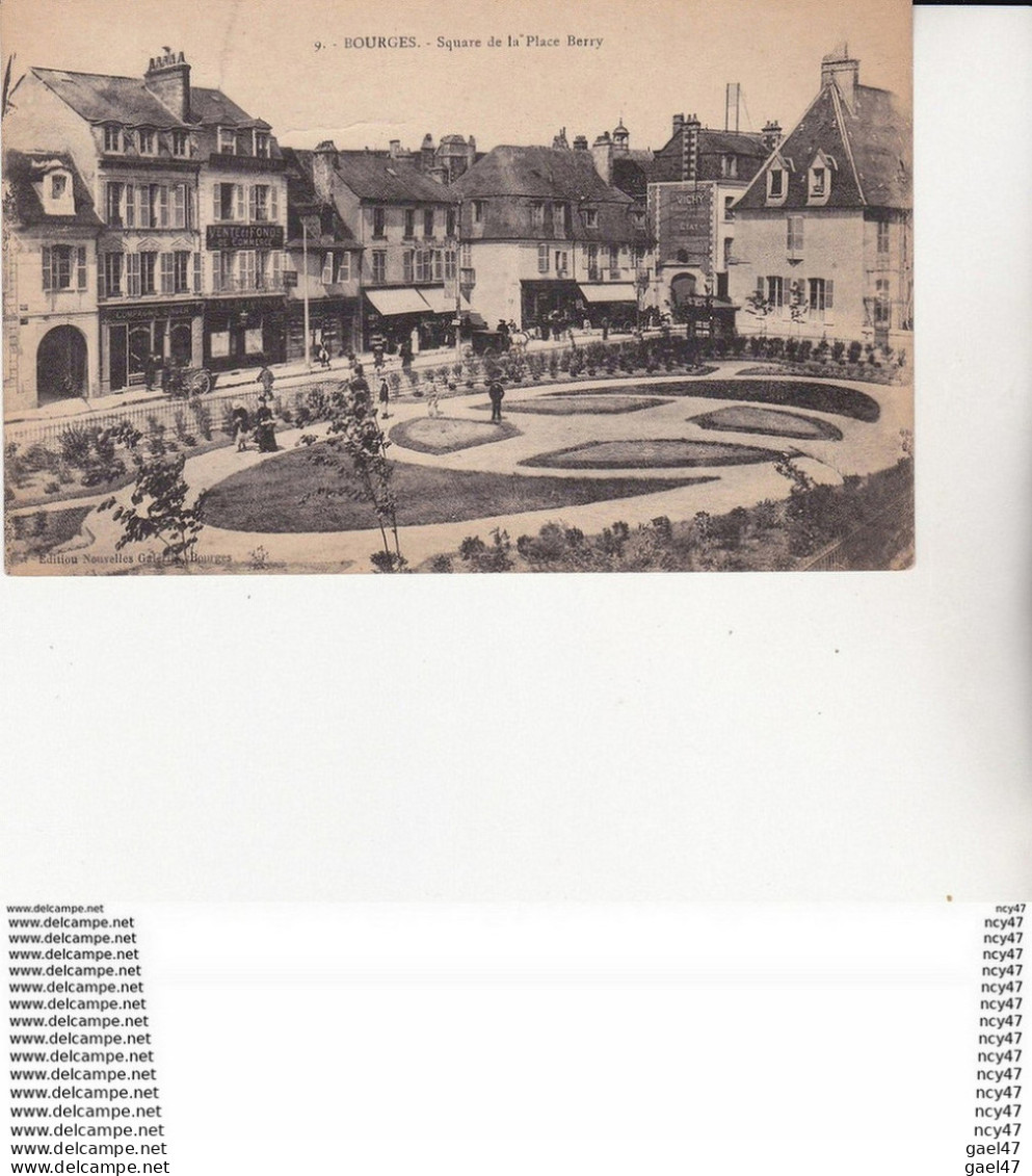 Lot De 4 CPA (18) BOURGES. Place Berry, Commerce SINGER, Quincaillerie, Pub VICHY Célestin + 3 Belles Cartes....U850 - Bourges