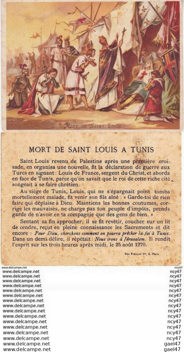 CHROMOS. HISTOIRES. Mort De SAINT LOUIS à Tunis. ..Z210 - Other & Unclassified