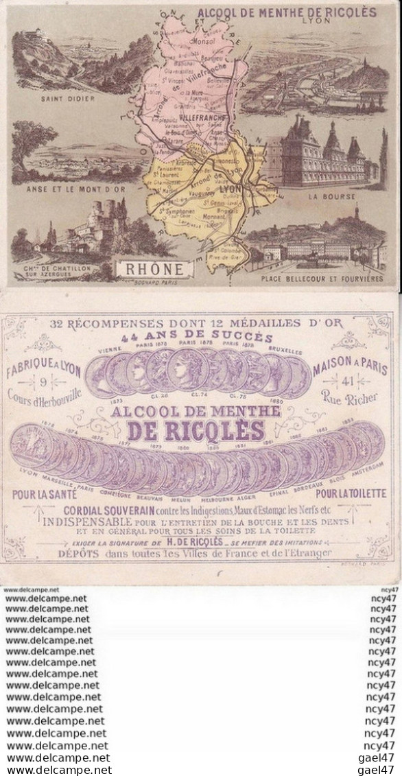 CHROMOS. Alcool De Menthe De RICQLES.  Le Rhône. ...T475 - Other & Unclassified