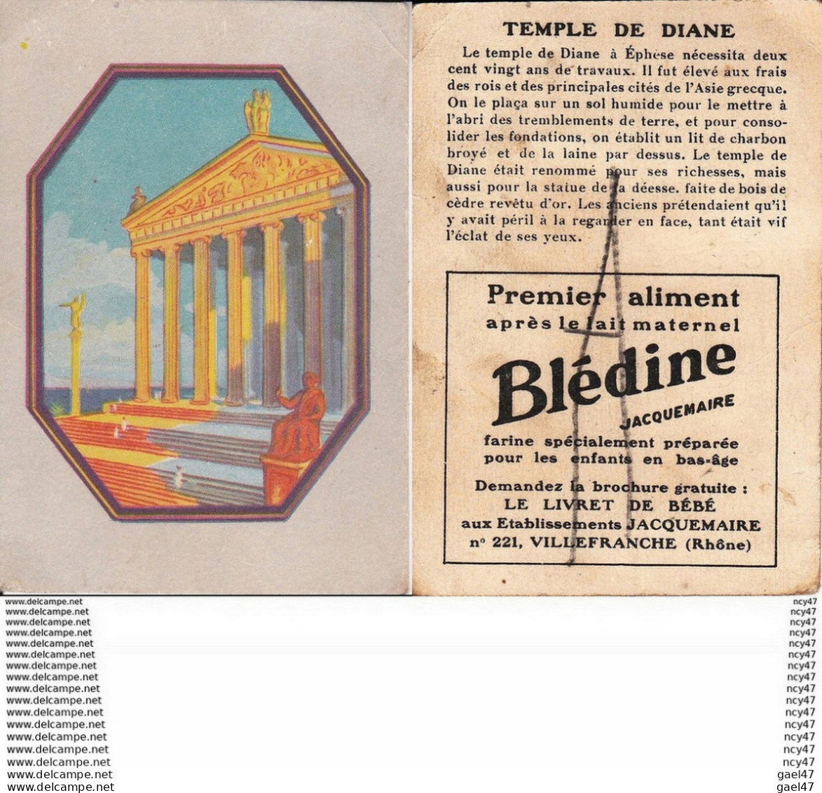 CHROMOS. Blédine  JACQUEMAIRE.  Temple De Diane. ...T479 - Other & Unclassified