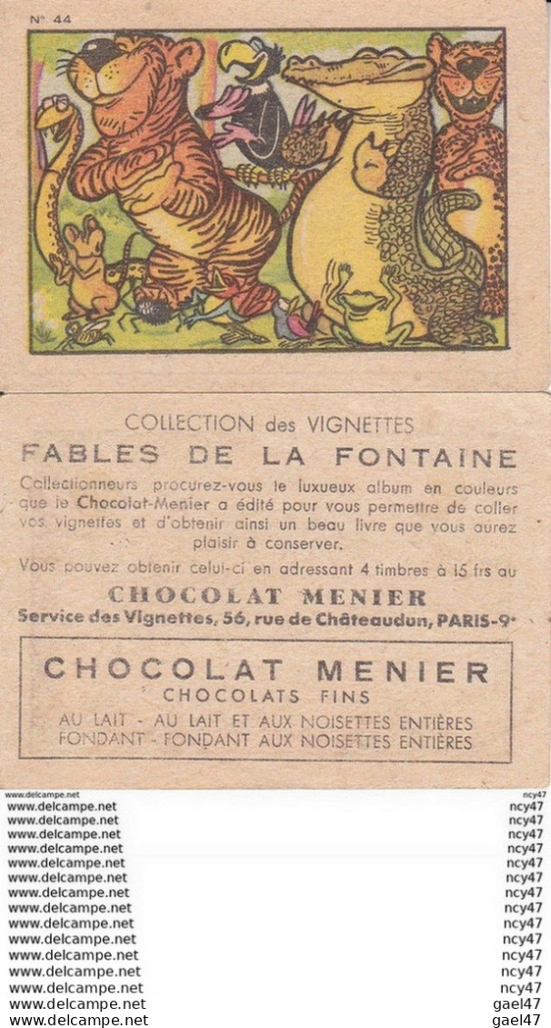 CHROMOS. Chocolat  MENIER.  Fables De La FONTAINE. ...T353 - Menier