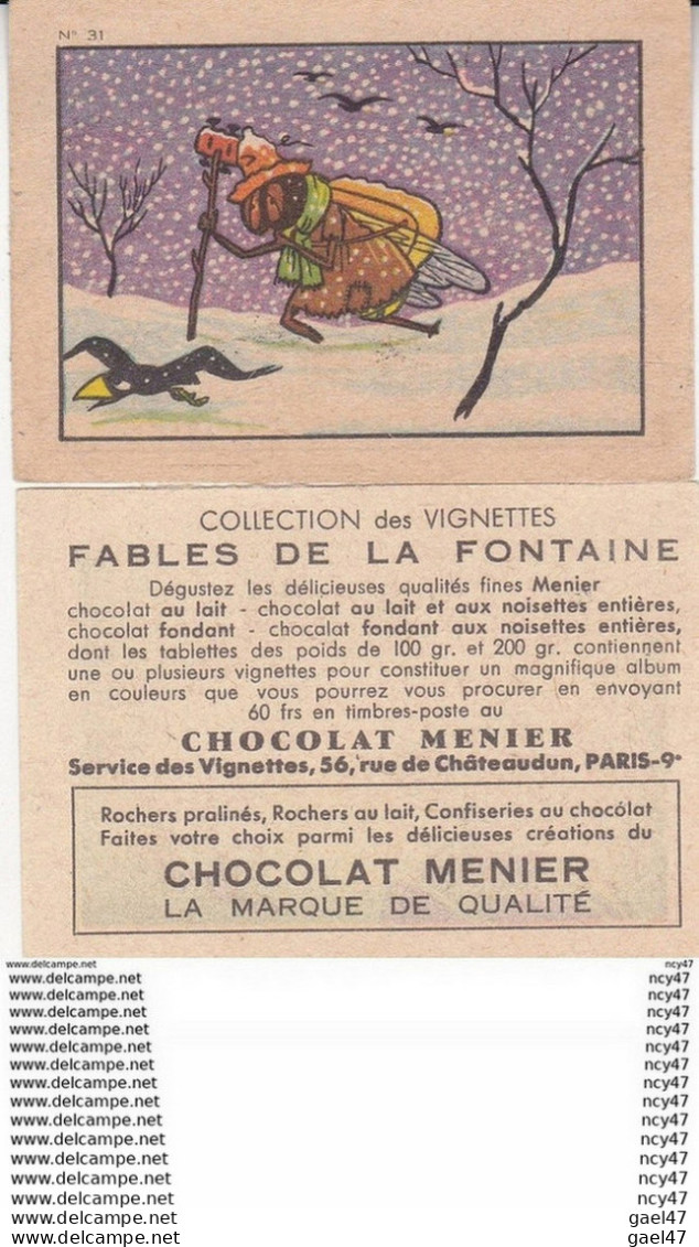 CHROMOS. Chocolat  MENIER.  Fables De La FONTAINE. ...T346 - Menier