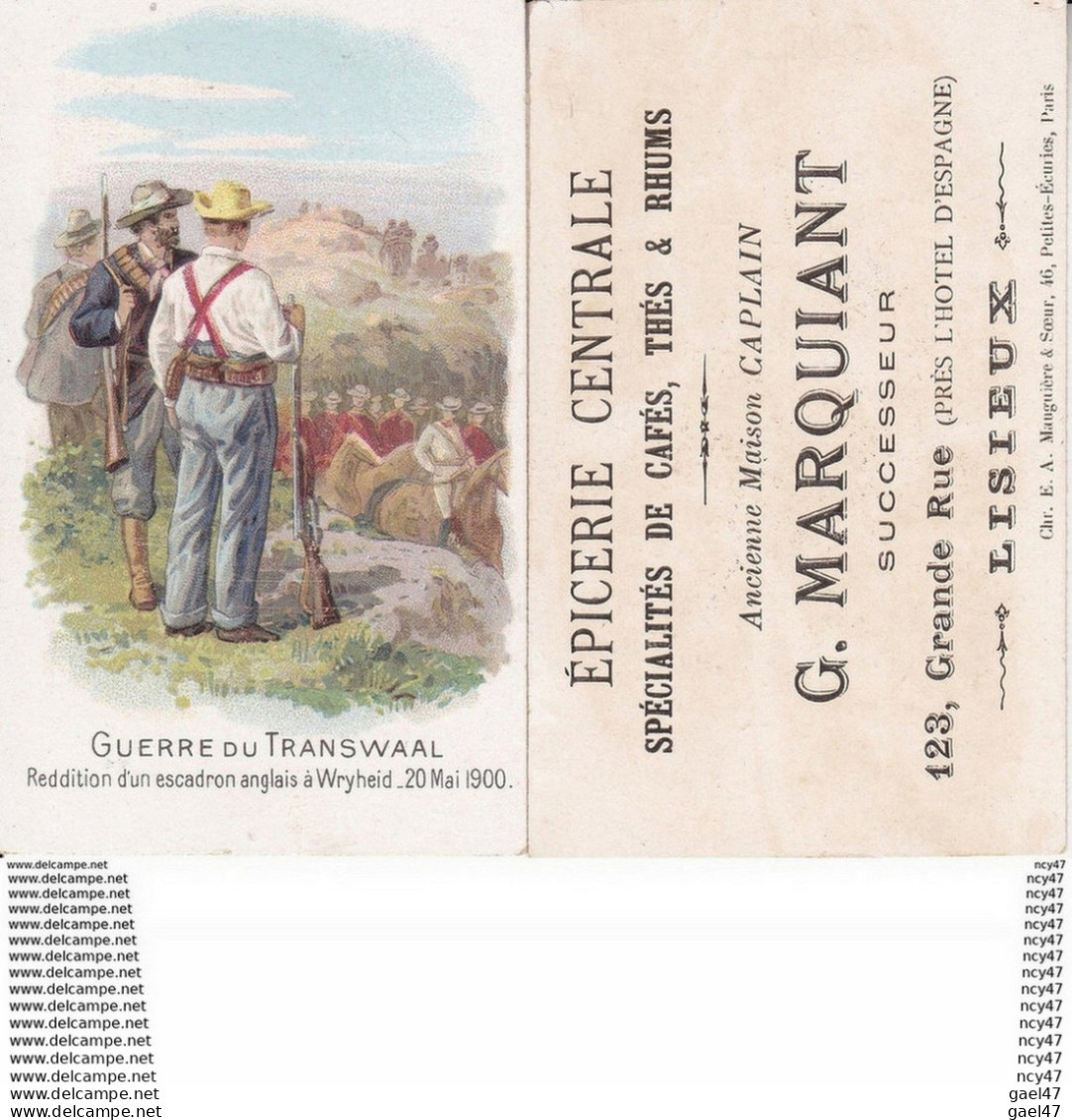 CHROMOS. Epicerie Centrale G. MARQUIANT (Lisieux).  Guerre Du Transwaall, Reddition D'un Escadron Anglais. ...T326 - Altri & Non Classificati