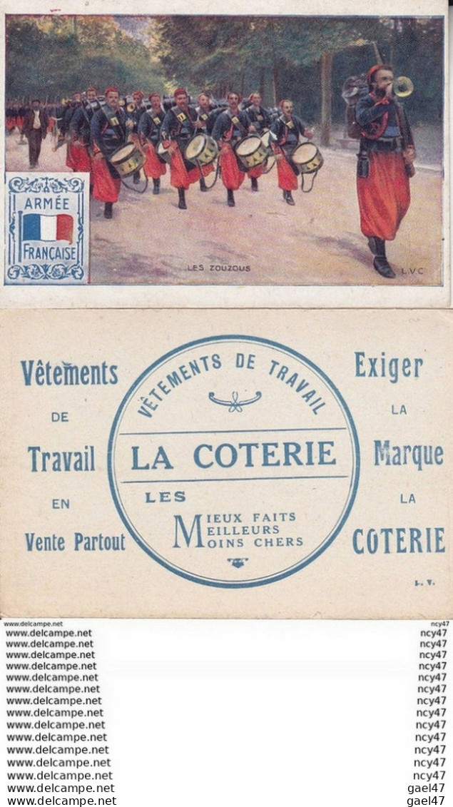 CHROMOS. Vêtements De Travail  LA COTERIE.  Armée Française, Les Zouzous. ...T370 MILITARIA - Autres & Non Classés