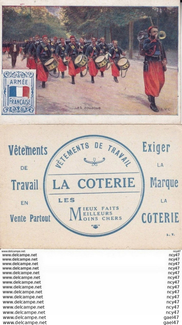 CHROMOS. Vêtements De Travail  LA COTERIE.  Armée Française, Les Zouzous. ...T370 MILITARIA - Altri & Non Classificati