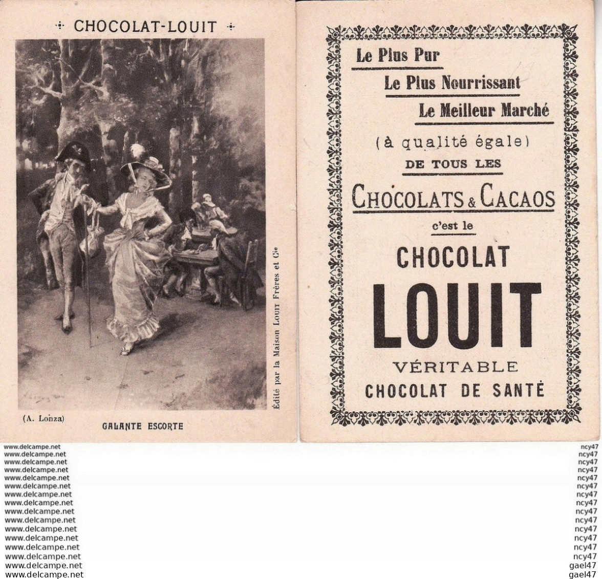 CHROMOS. Chocolat LOUIT (Bordeaux).  Peinture.  Galante Escorte.  (A. Lonza). ...T302 - Louit