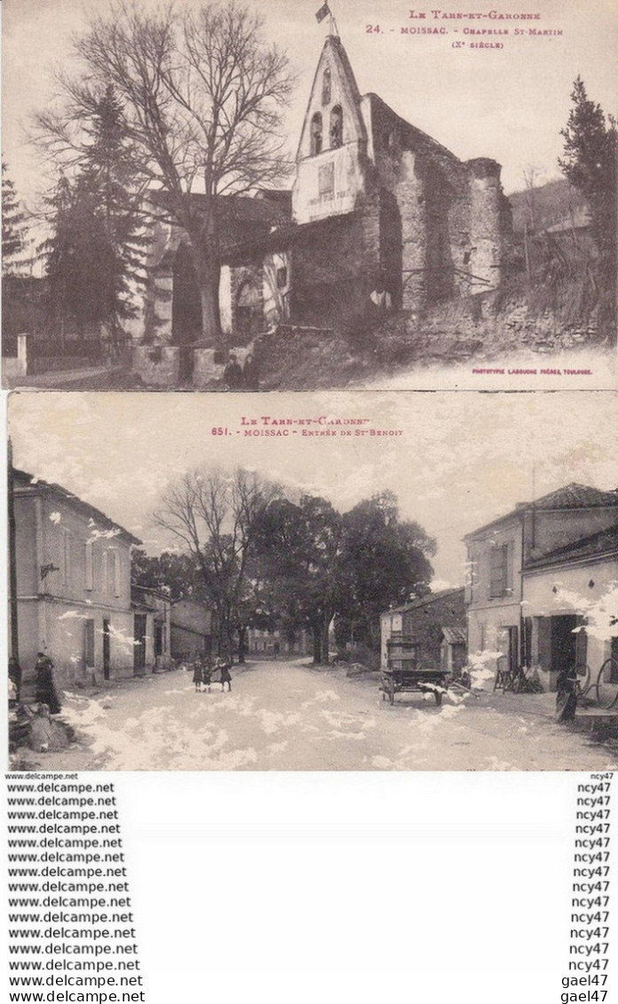 Lot 4 CPA (82) MOISSAC.  Vue Sur L'église / Vue Générale / Chapelle St-martin / Entrée De St-benoit. ...Z453 - Moissac