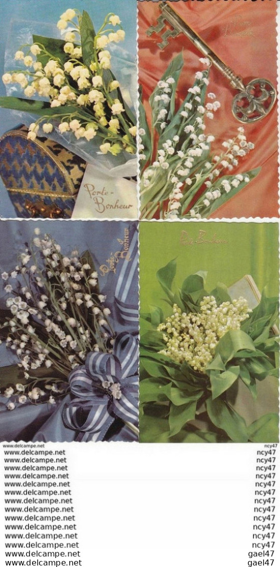 Lot 4 CPA  Fête 1er MAI.  Porte Bonheur, Bouquet De Muguet, Clef. ..Z722 - Autres & Non Classés