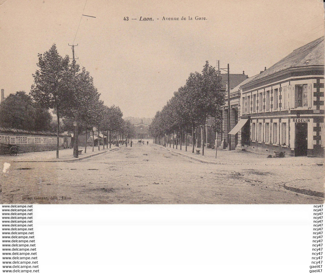 CPA (02) LAON.  Avenue De La Gare, Commerce REDELIN  ...T527 - Laon