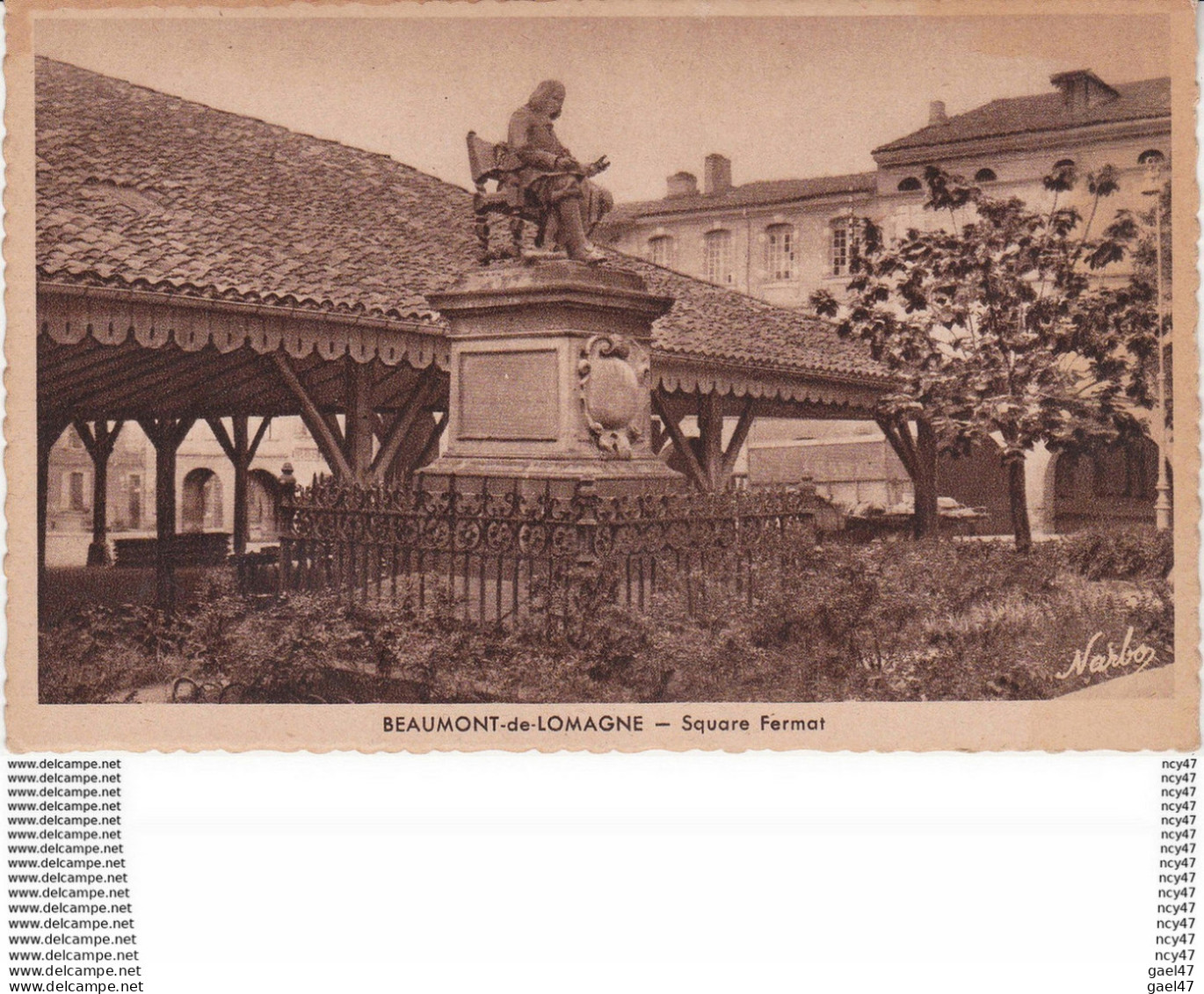 Lot 5 CPA (82) BEAUMONT-de-LOMAGNE. Square Fermat / Vue Générale / Monument / Chapelle / Portail De L'église. ...Z450 - Beaumont De Lomagne