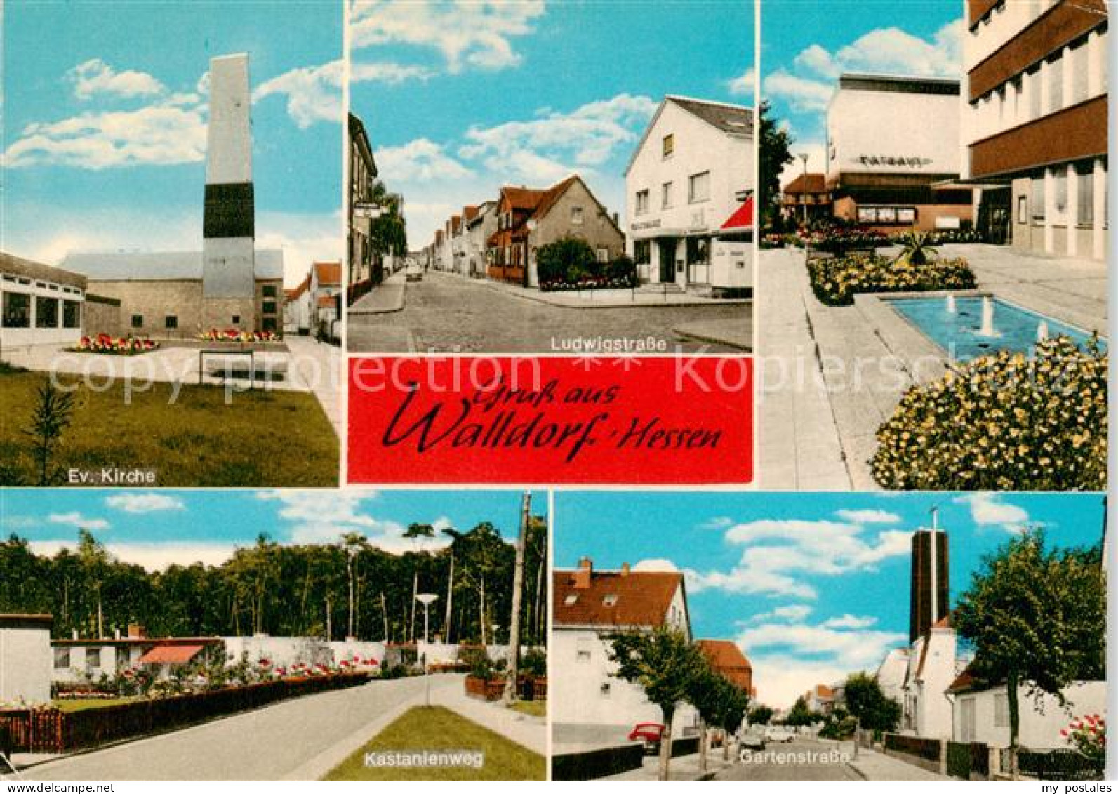 73851472 Walldorf Hessen Kirche Kastanienweg Gartenstrasse Ludwigstrasse Walldor - Moerfelden-Walldorf