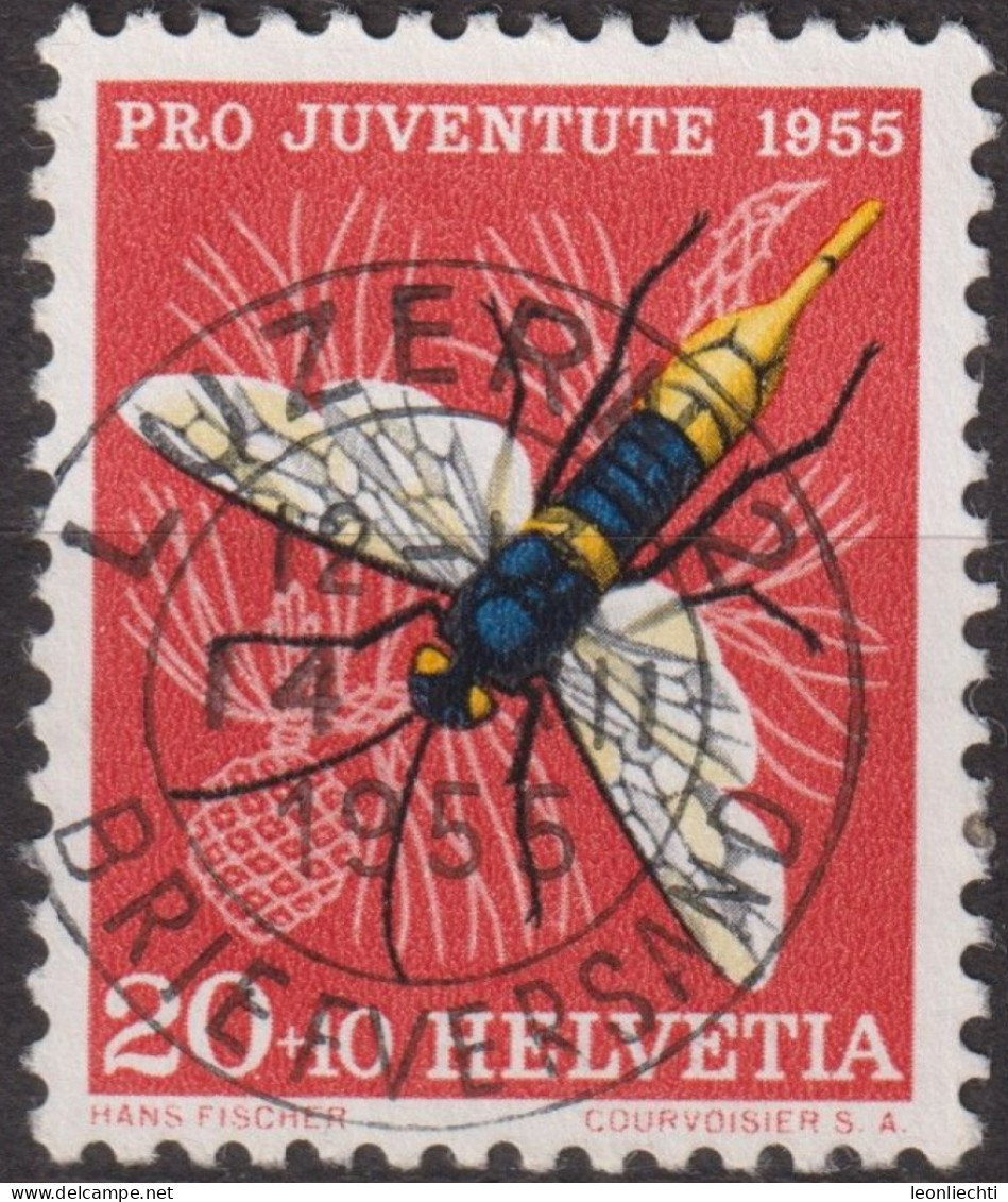 1955 Schweiz Pro Juventute ° Zum:CH J160,Yt:CH 569, Mi:CH 620, Holzwespe, Insekten - Used Stamps