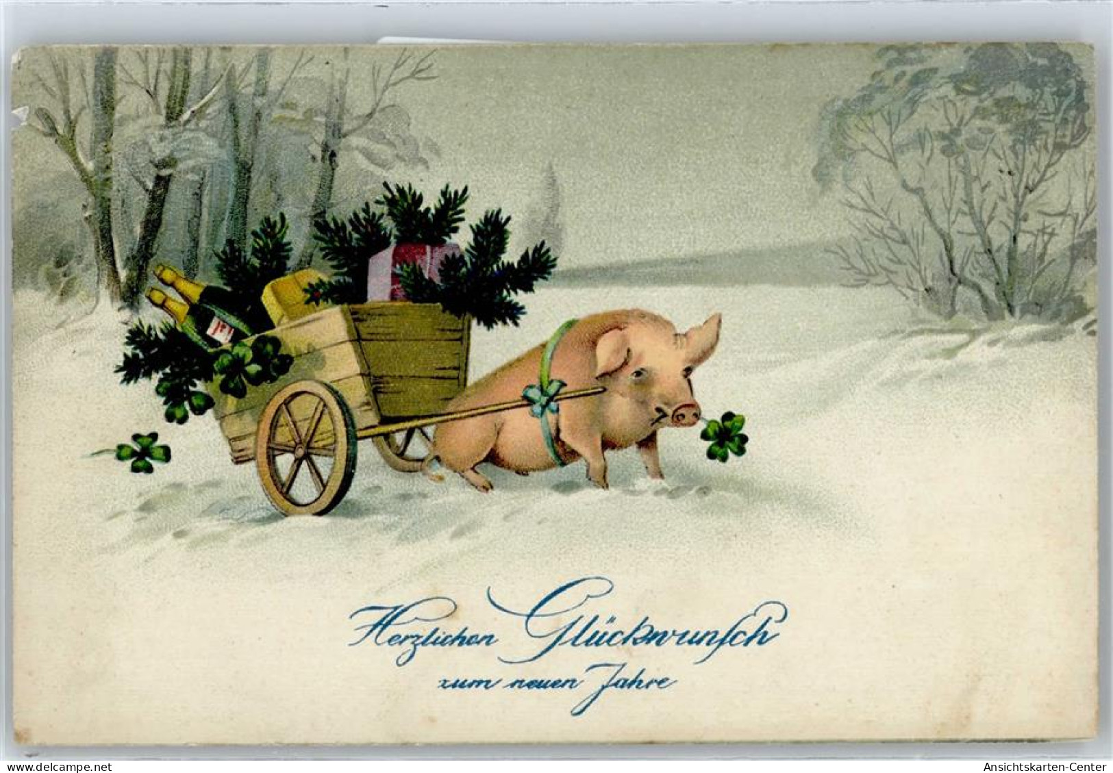 50860405 - Schwein Zieht Wagen, Neujahr - Pigs