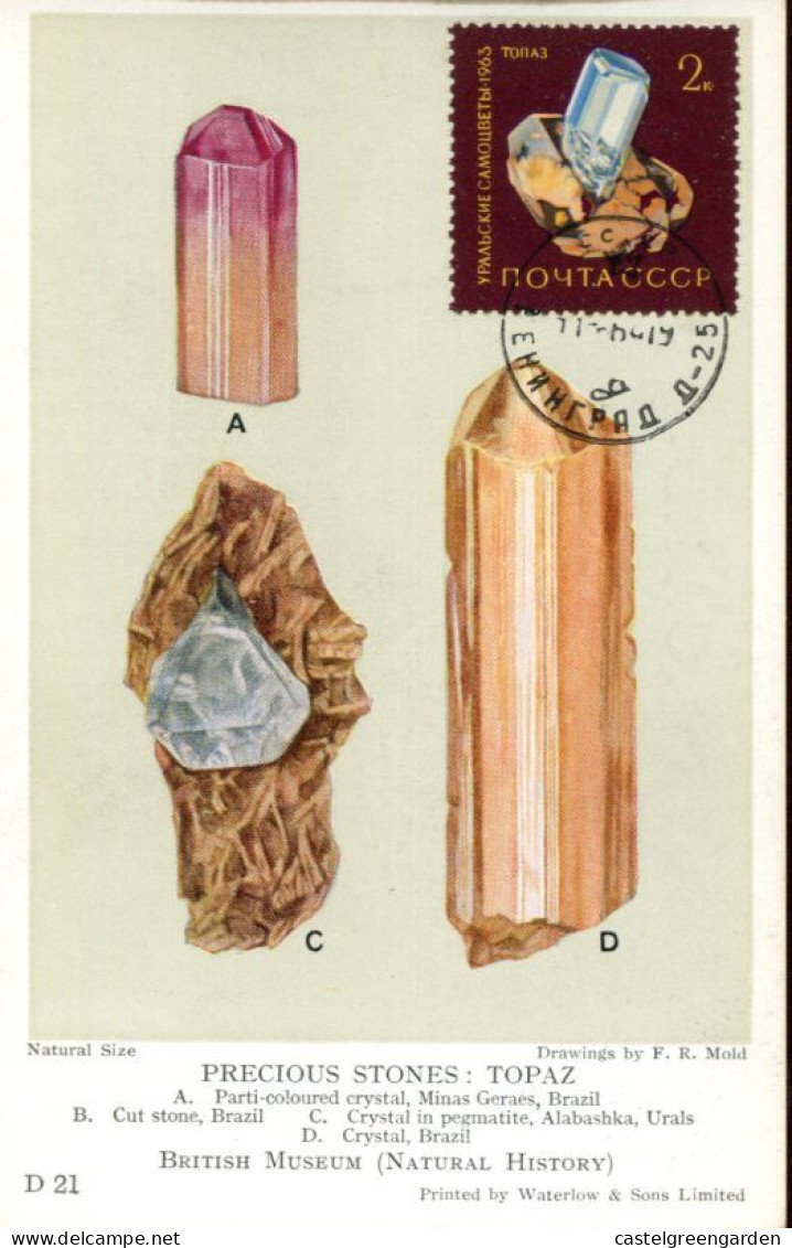 X221 Russia, Maximum 1964,  Mineral,  Precious Stones  Topaz - Minerali