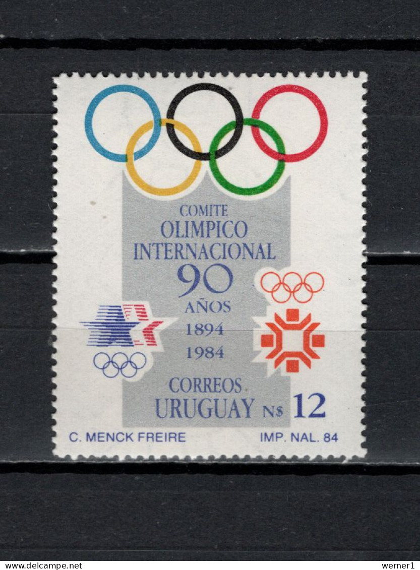 Uruguay 1985 Olympic Games, 90th Anniversary Of IOC Stamp MNH - Summer 1984: Los Angeles