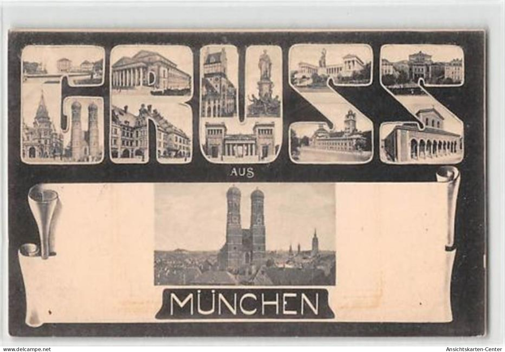 39111005 - Muenchen, Mikroskopkarte. Kirche Und Abbildungen In Den Buchstaben Ungelaufen  Leicht Buegig, Sonst Gut Erha - Muenchen