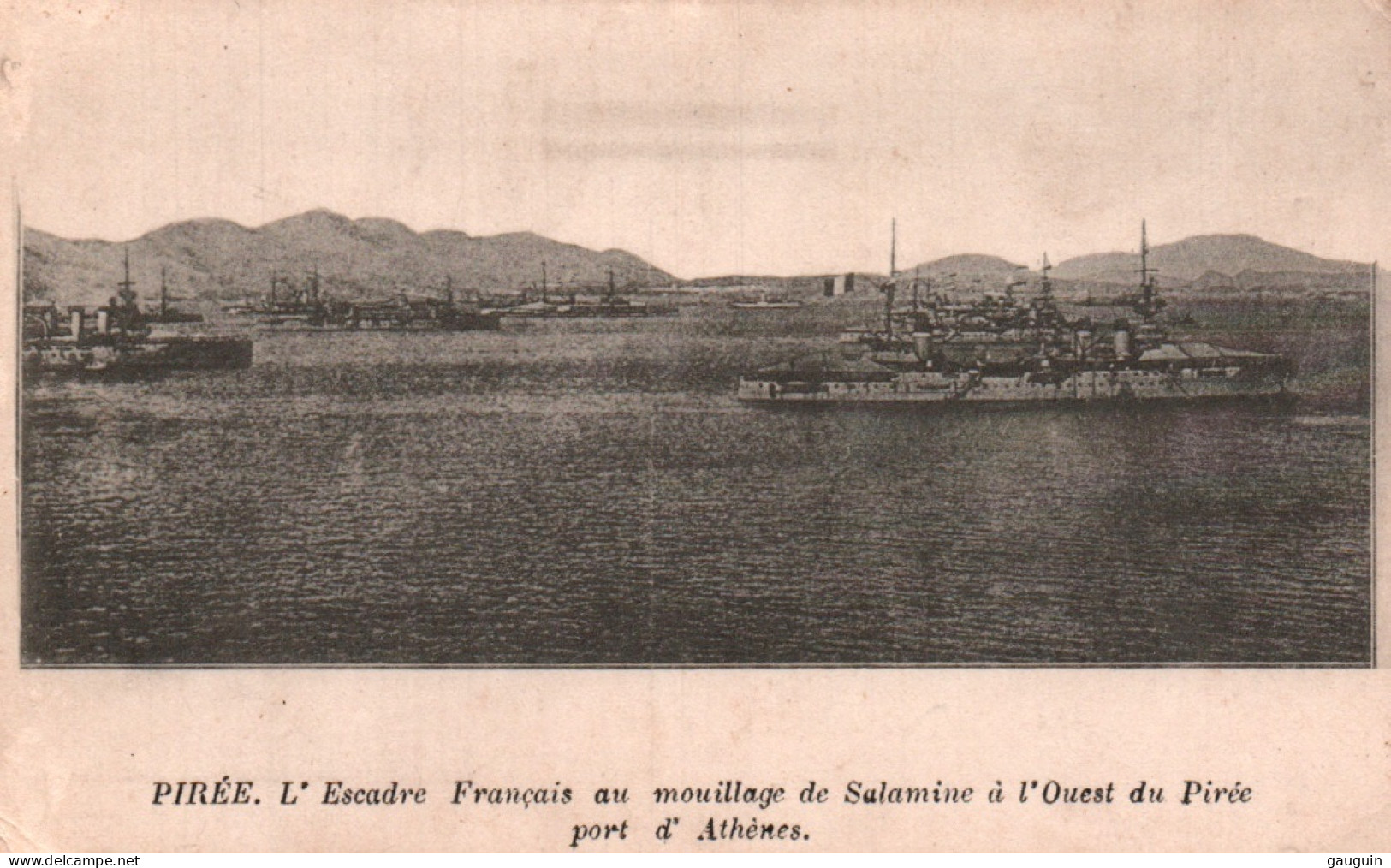 CPA - ATHÈNES - PIRÉE. L' Escadre Français Au Mouillage De Salamine à L'Ouest Du Pirée - Griekenland