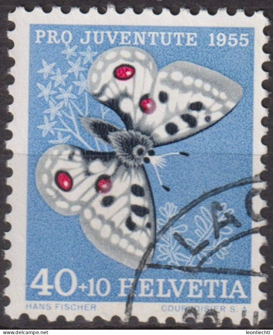 1955 Schweiz Pro Juventute ° Zum:CH J162,Yt:CH 571, Mi:CH 622, Apollo, Schmetterling, Insekten - Gebraucht