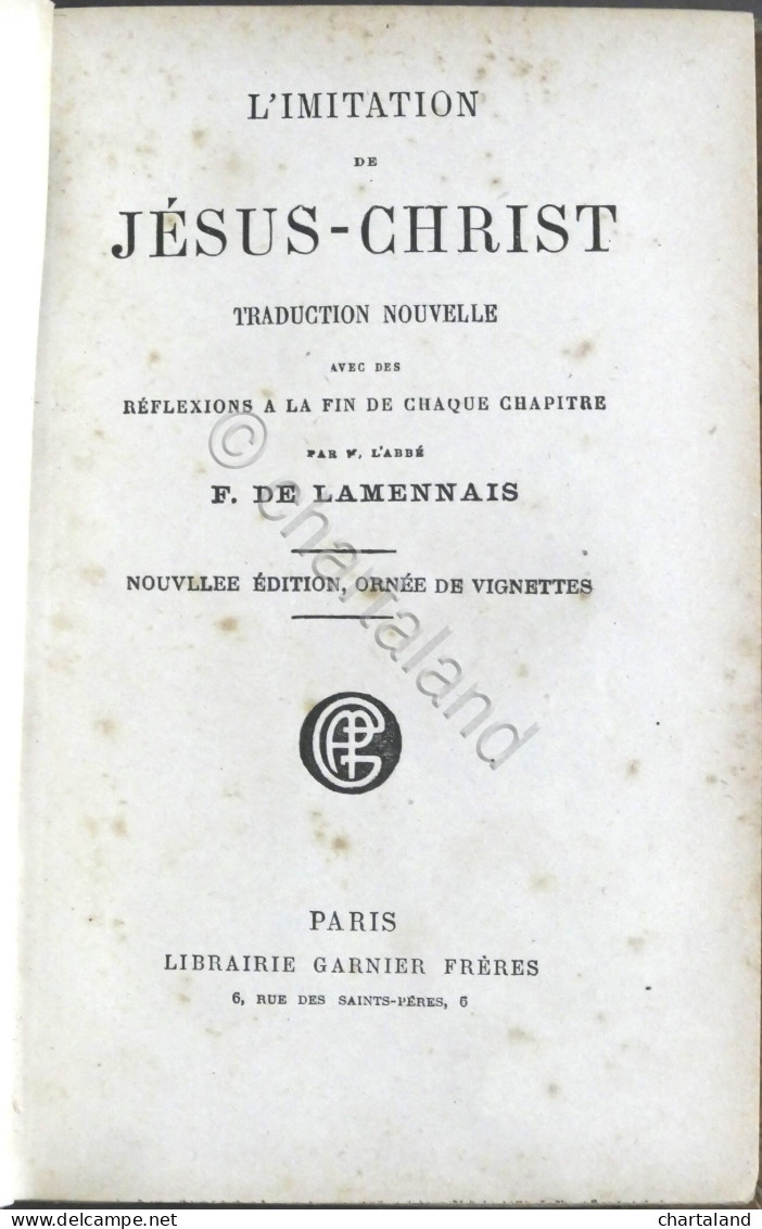 Abbé F. De Lamennais - L'imitation De Jésus-Christ - XIX Secolo - Other & Unclassified