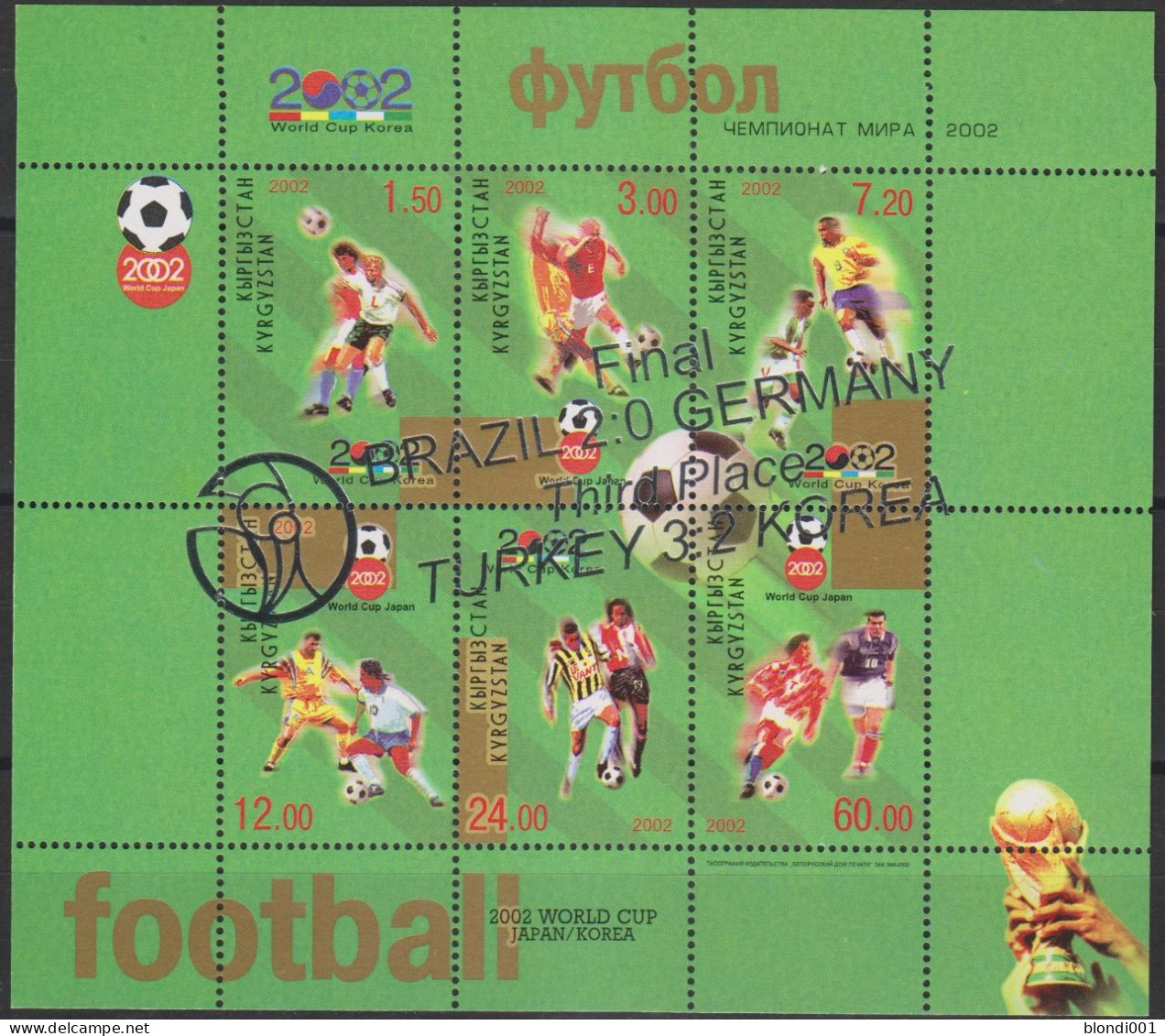 Soccer World Cup 2002 - KYRGYZSTAN - Sheet Silv Ovp MNH Rare!! - 2002 – Corea Del Sur / Japón