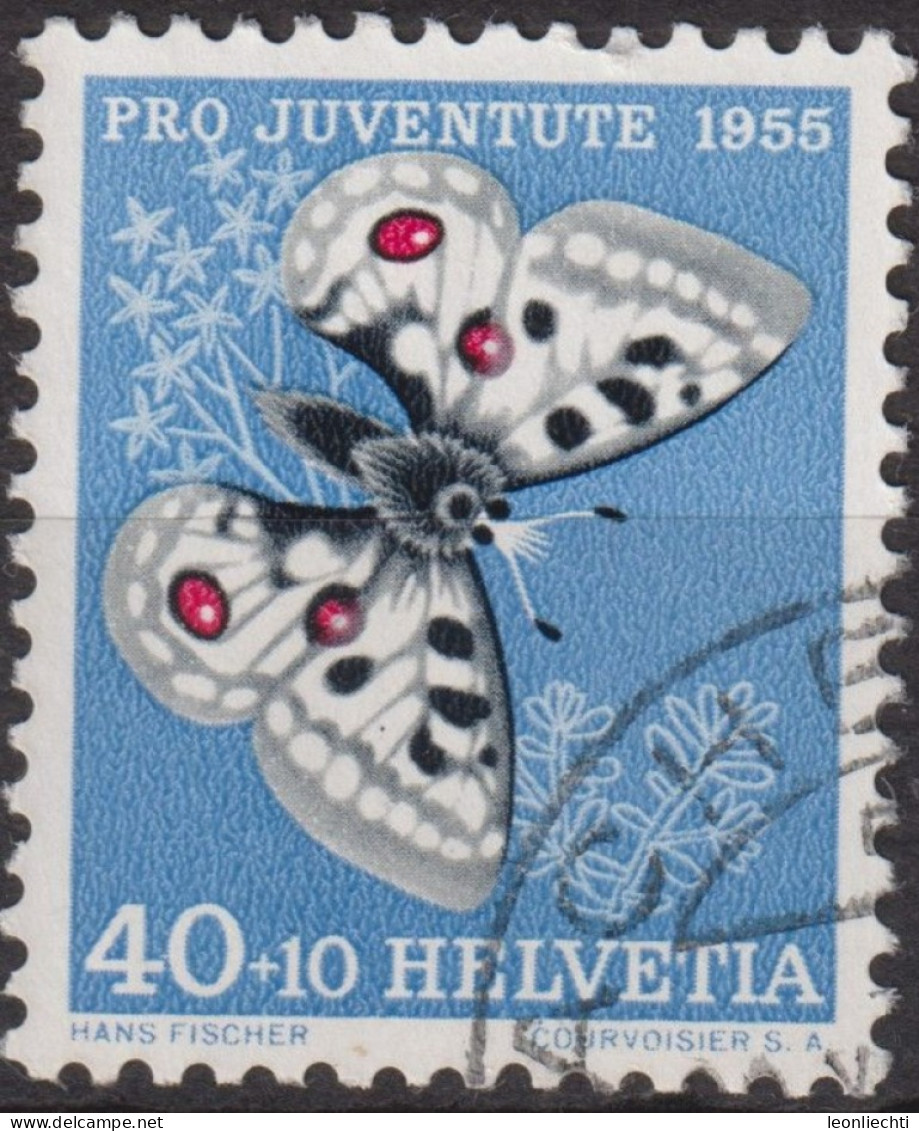 1955 Schweiz Pro Juventute ° Zum:CH J162,Yt:CH 571, Mi:CH 622, Apollo, Schmetterling, Insekten - Gebraucht