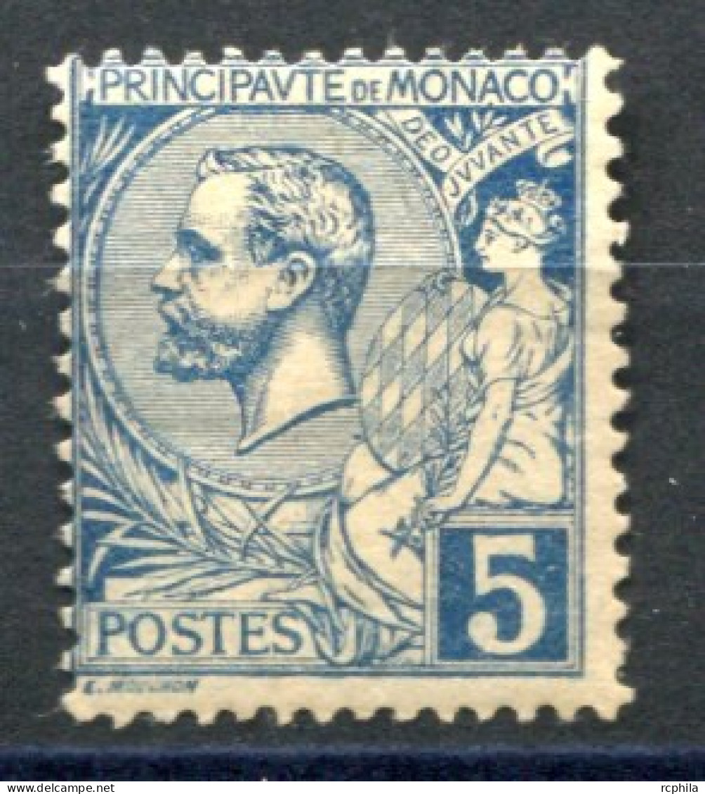 RC 27565 MONACO COTE 60€ N° 13 - 5c BLEU PRINCE ALBERT NEUF * MH - Neufs