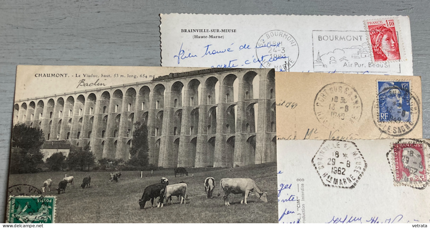 Haute-Marne : 4 Cartes Postales : Chaumont/Bourmont/Braiville/Port Sur Saône - Affranchies Avec Correspondance) - Autres & Non Classés